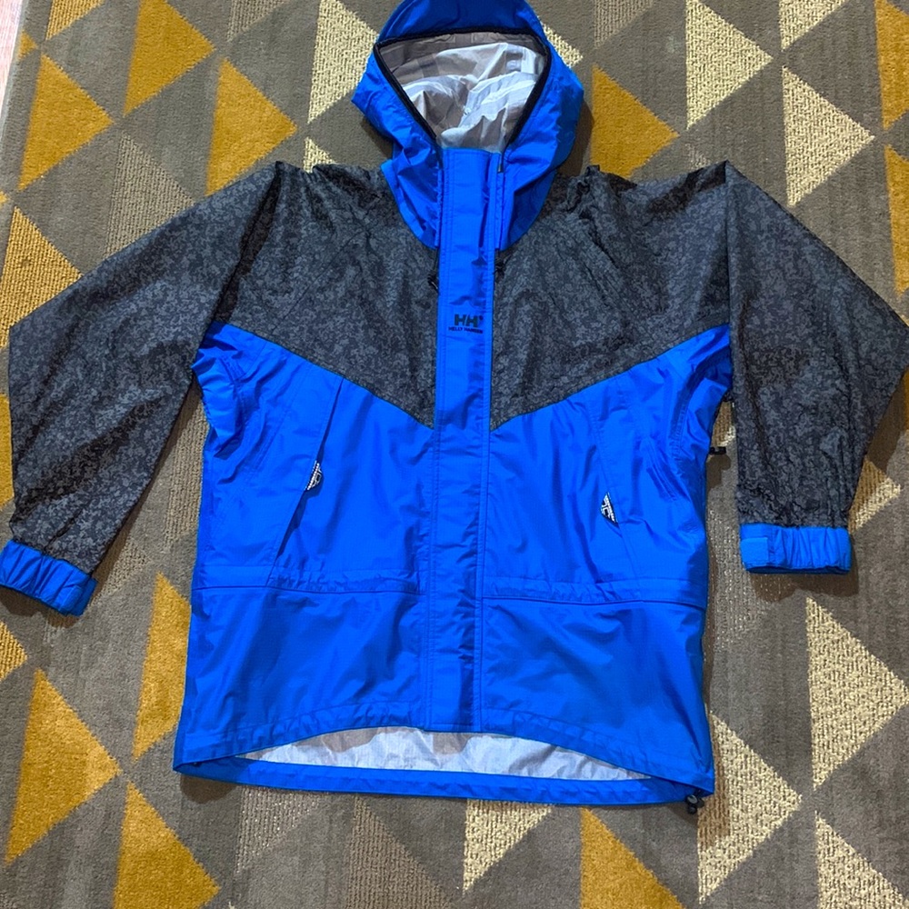 Helly Hansen Helly Tech Jacket Men Waterproof Blue Outdoors Gorpcore sz LG